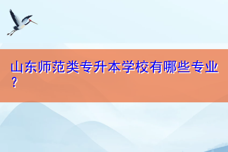 山東師范類專升本學校有哪些專業？