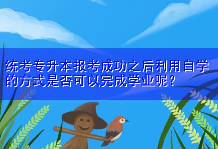 統考專升本報考成功之后利用自學的方式是否可以完成學業呢？