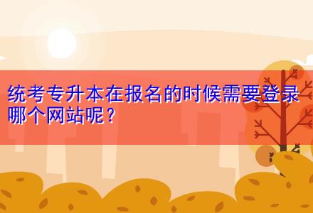 統考專升本在報名的時候需要登錄哪個網站呢？