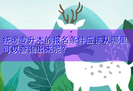 統考專升本的報名條件應該從哪里可以查詢出來呢？