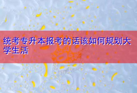 統考專升本報考的話該如何規劃大學生活