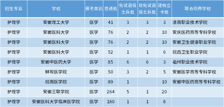 安徽專升本護理學專業招生學校