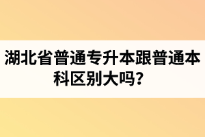 湖北省普通專升本跟普通本科區別大嗎？專升本專業課考什么內容？