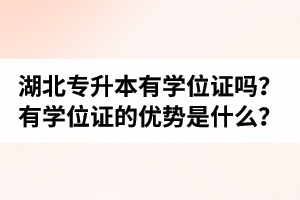 湖北普通專升本有學位證嗎？有學位證的優勢是什么？