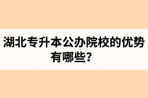 湖北專升本公辦院校的優勢有哪些？為什么大家都想報公辦學校？