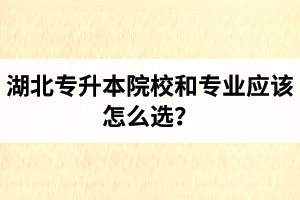 湖北專升本院校和專業應該怎么選？公辦院校和民辦院校差別大嗎？