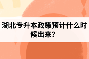 湖北專升本政策預計什么時候出來？報名前需要做好哪些事情？