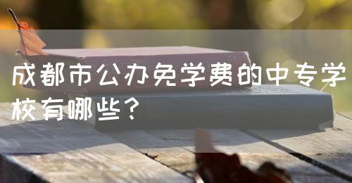 成都市公辦免學費的中專學校有哪些？(圖1)