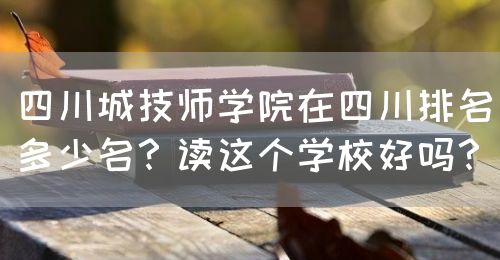 四川城技師學院在四川排名多少名？讀這個學校好嗎？(圖1)