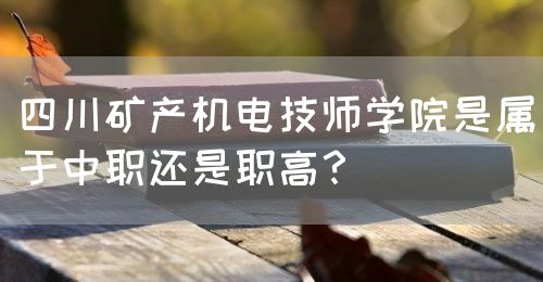 四川礦產機電技師學院是屬于中職還是職高？(圖1)