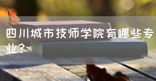 四川城市技師學院有哪些專業？(圖1)