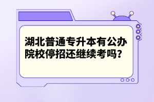 湖北普通專升本有公辦院校停招還繼續考嗎？