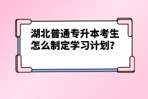 湖北普通專升本考生怎么制定學習計劃？