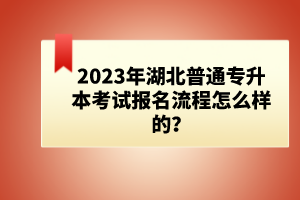 2023年湖北普通專升本考試報名流程怎么樣的？