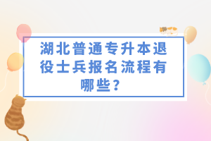 湖北普通專升本退役士兵報名流程有哪些？