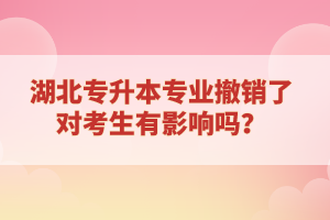 湖北專升本專業撤銷了對考生有影響嗎？