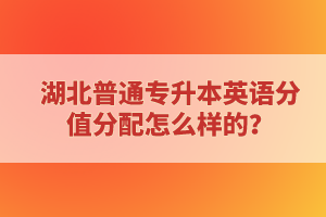 湖北普通專升本英語分值分配怎么樣的？