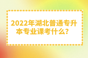 2022年湖北普通專升本專業課考什么？