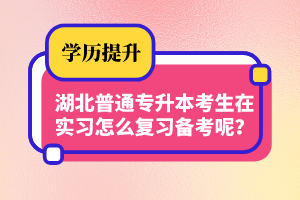 湖北普通專升本考生在實習怎么復習備考呢？制定計劃