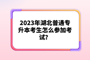 2023年湖北普通專升本考生怎么參加考試？