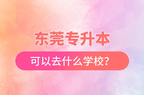 東莞專升本可以去什么學校？