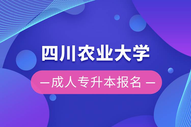 四川農業大學成人專升本報名