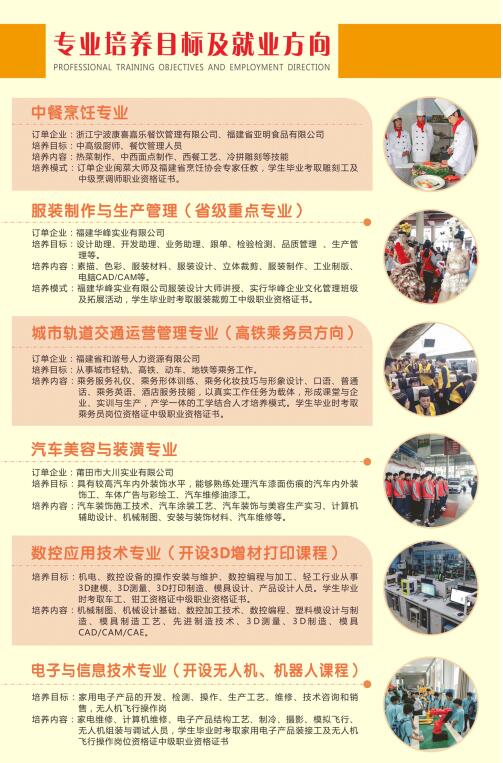 莆田職業技術學校專業介紹
